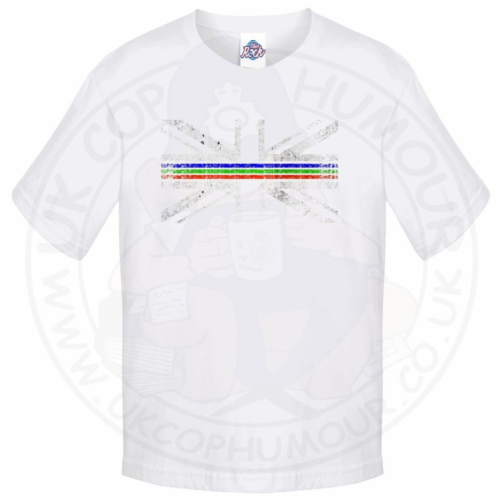 Kids Distressed Tri Line Flag T-Shirt - Image 3