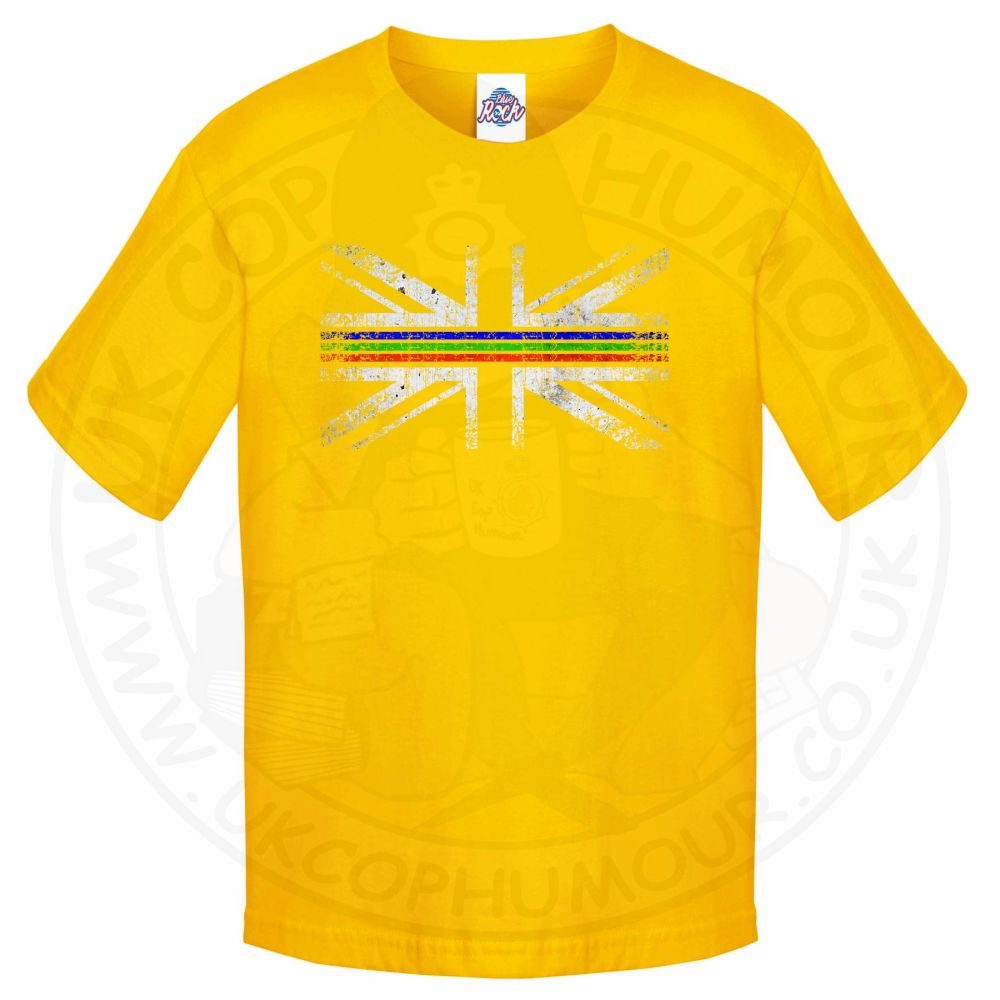 Kids Distressed Tri Line Flag T-Shirt - Image 2