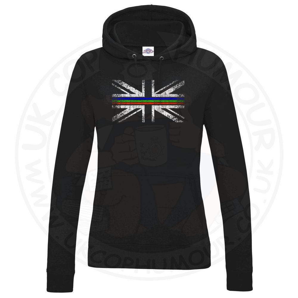 Womens Distressed Tri Line Flag Hoodie - Image 11