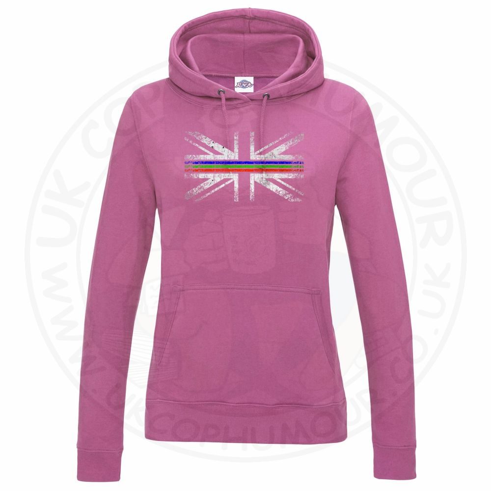 Womens Distressed Tri Line Flag Hoodie - Image 10