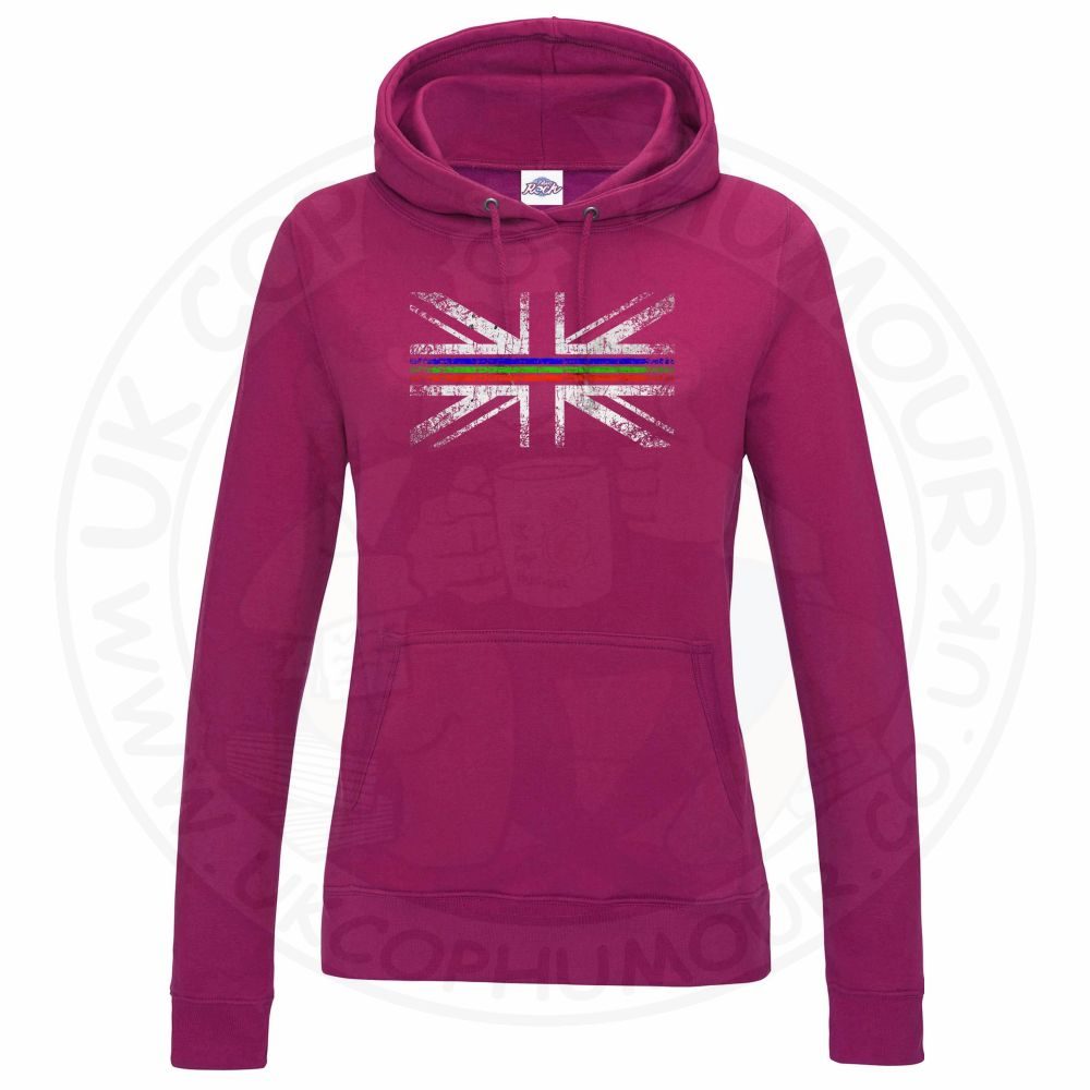 Womens Distressed Tri Line Flag Hoodie - Image 8