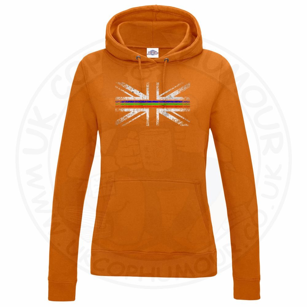 Womens Distressed Tri Line Flag Hoodie - Image 4