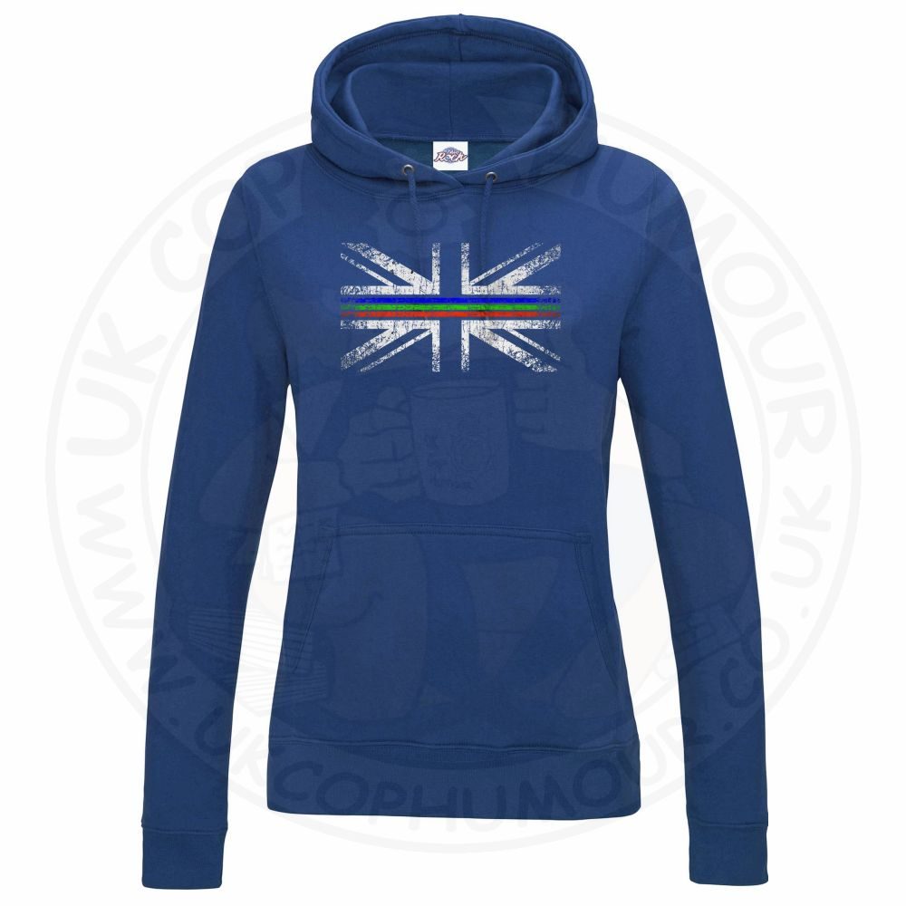 Womens Distressed Tri Line Flag Hoodie - Image 3