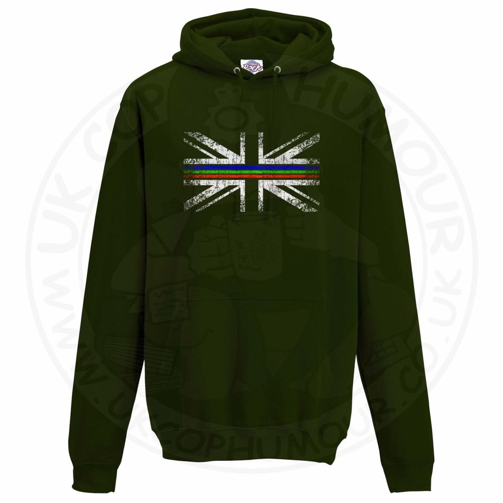 Unisex Distressed Tri Line Flag Hoodie - Image 11