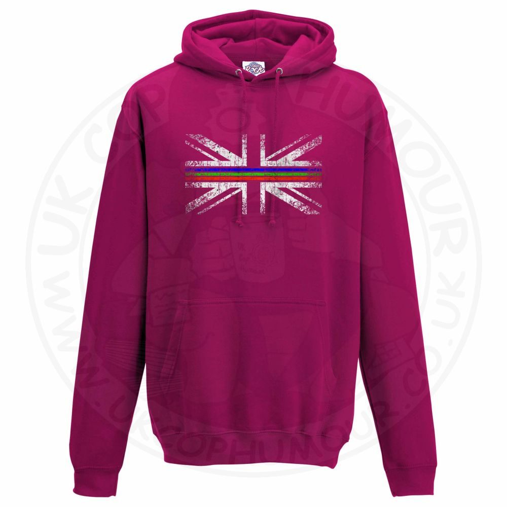 Unisex Distressed Tri Line Flag Hoodie - Image 10