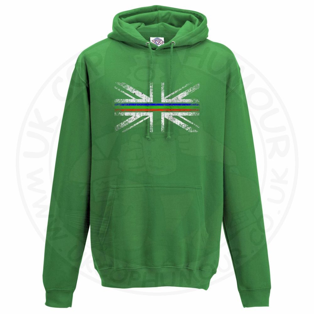Unisex Distressed Tri Line Flag Hoodie - Image 9