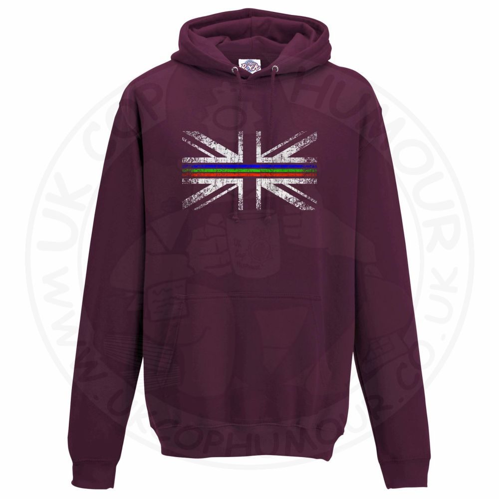 Unisex Distressed Tri Line Flag Hoodie - Image 8