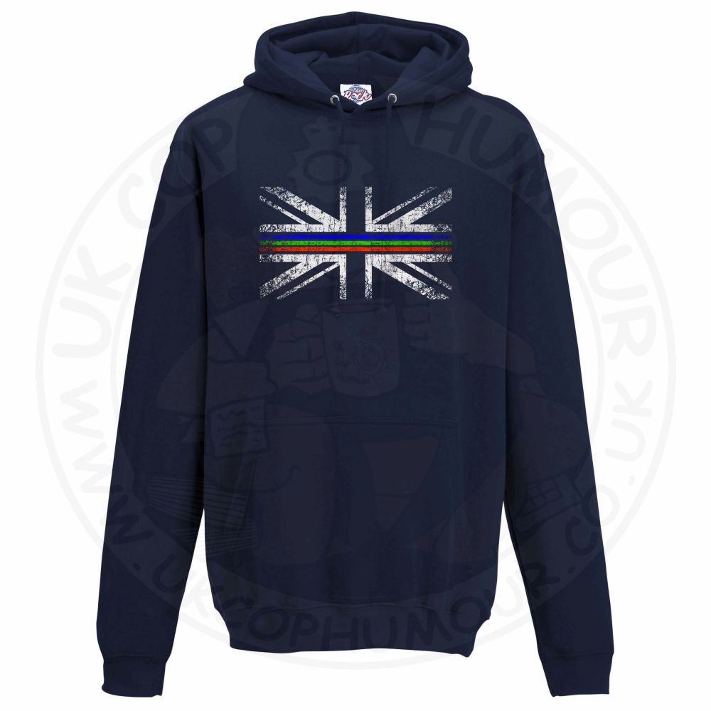 Unisex Distressed Tri Line Flag Hoodie - Image 7