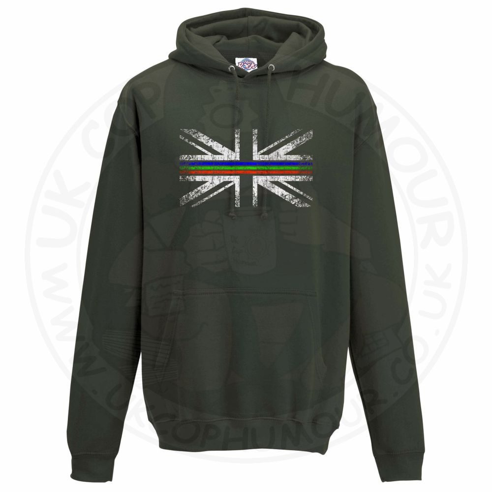 Unisex Distressed Tri Line Flag Hoodie - Image 6