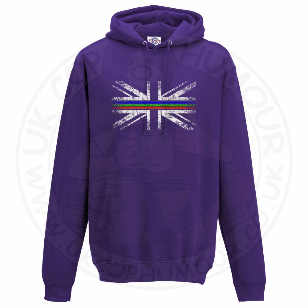 Unisex Distressed Tri Line Flag Hoodie - Image 4