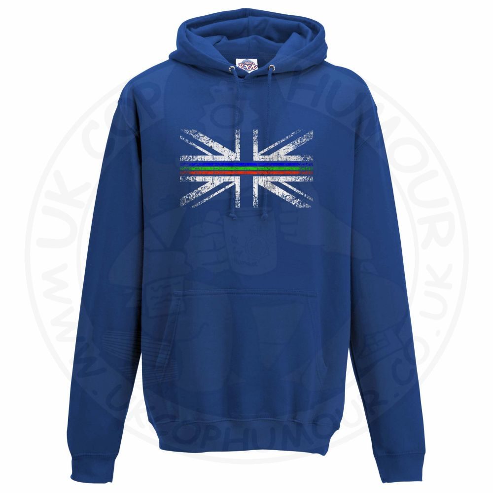 Unisex Distressed Tri Line Flag Hoodie - Image 3