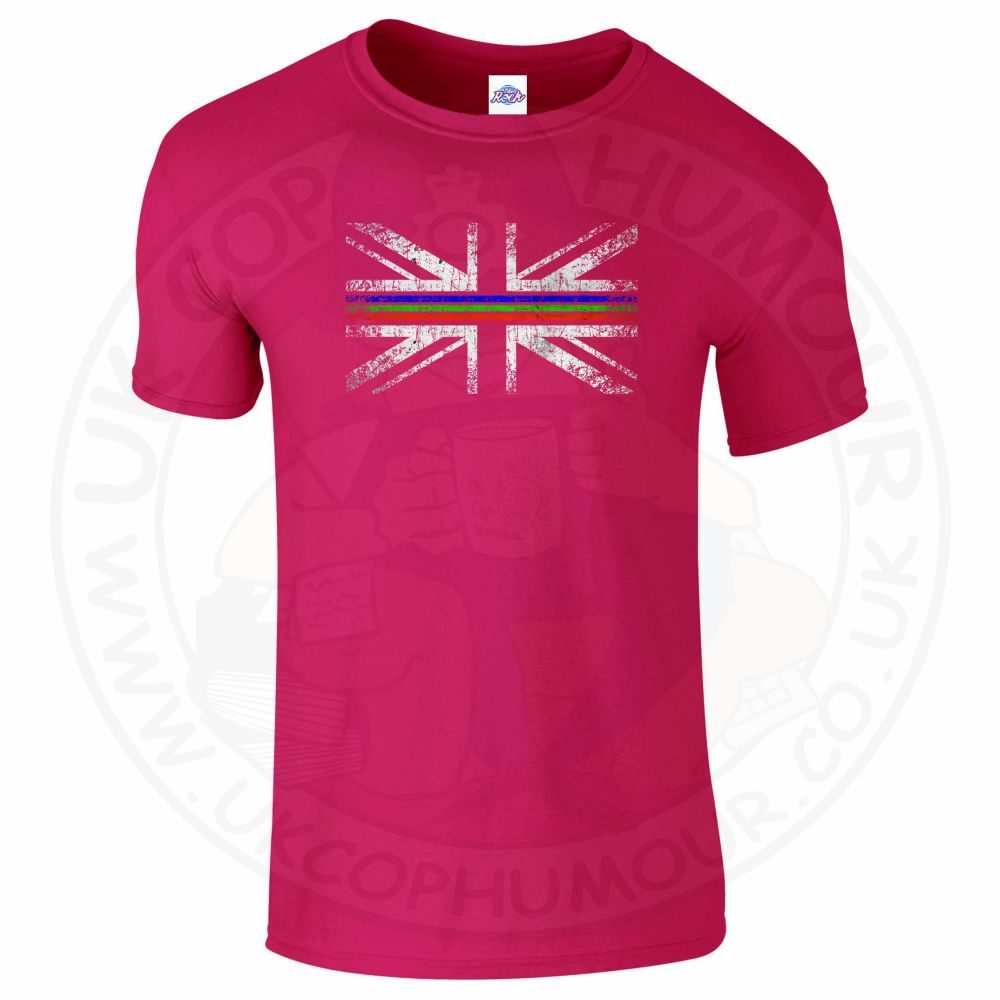 Mens Distressed Tri Line Flag T-Shirt - Image 14