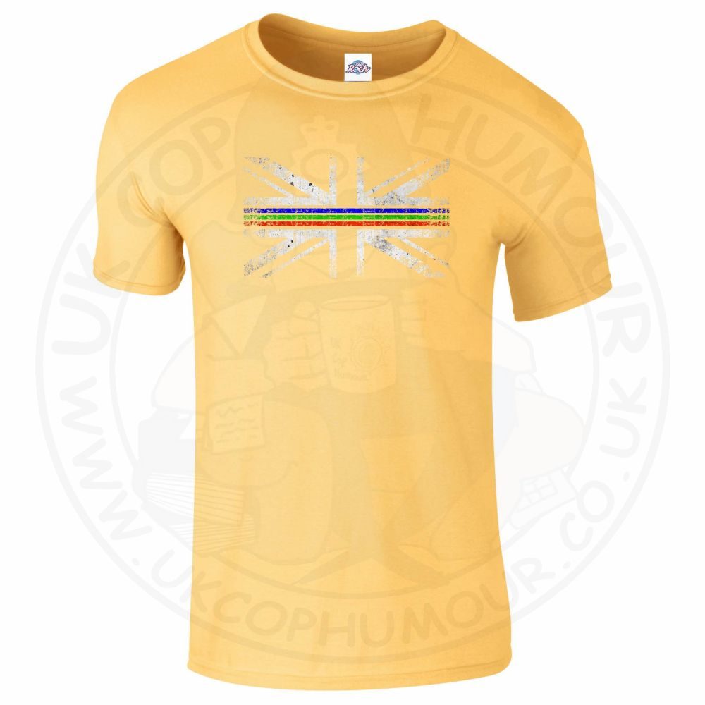Mens Distressed Tri Line Flag T-Shirt - Image 13