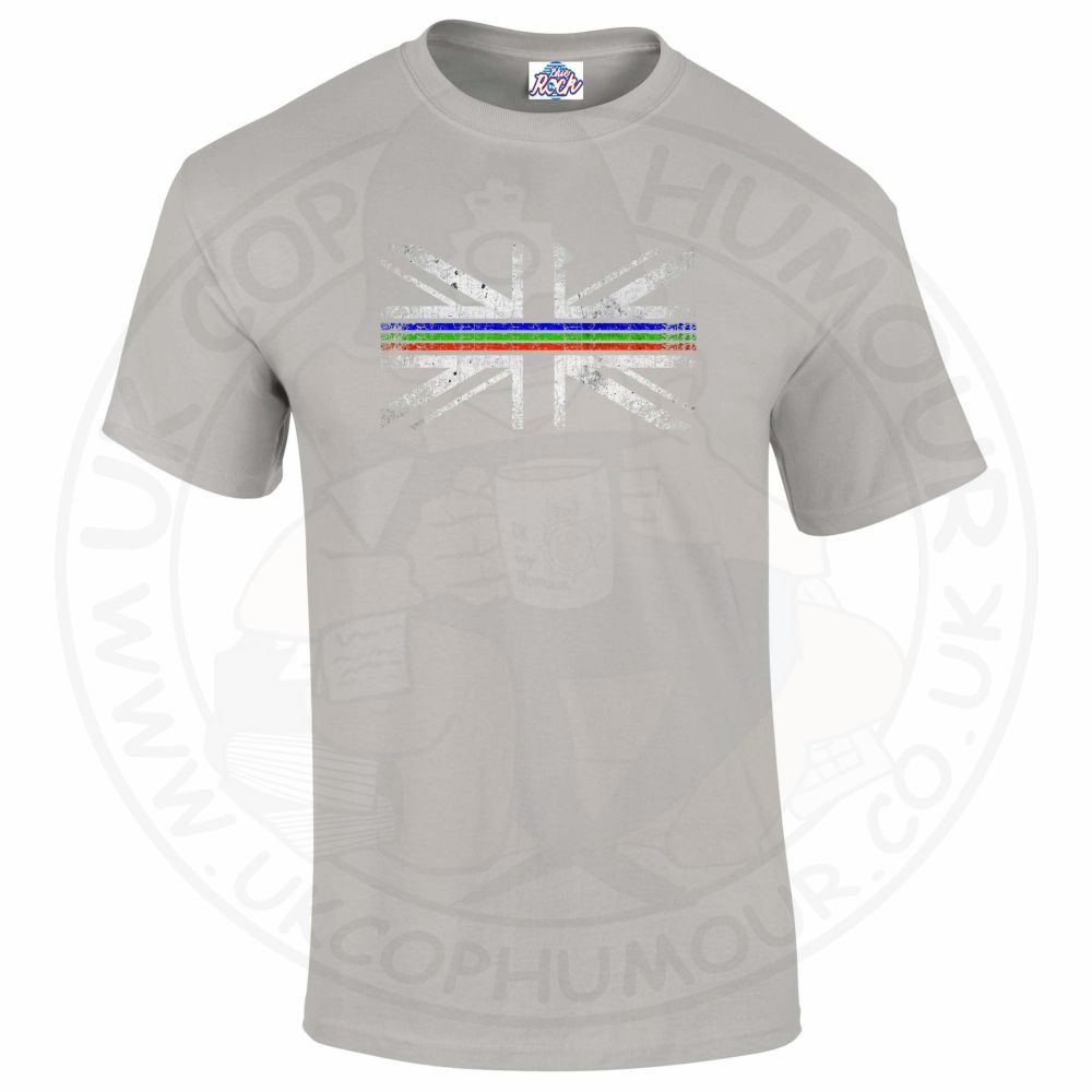 Mens Distressed Tri Line Flag T-Shirt - Image 9