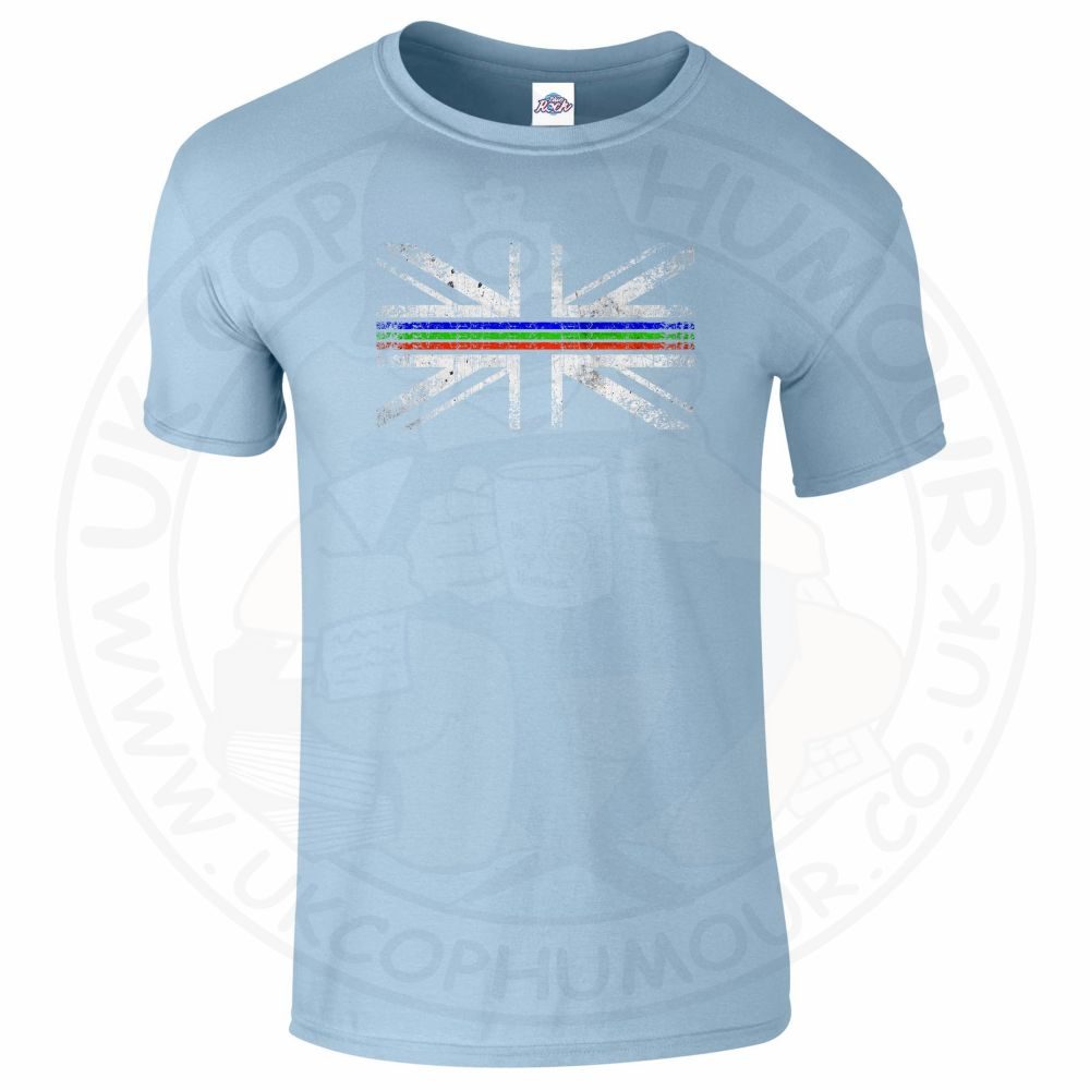 Mens Distressed Tri Line Flag T-Shirt - Image 8