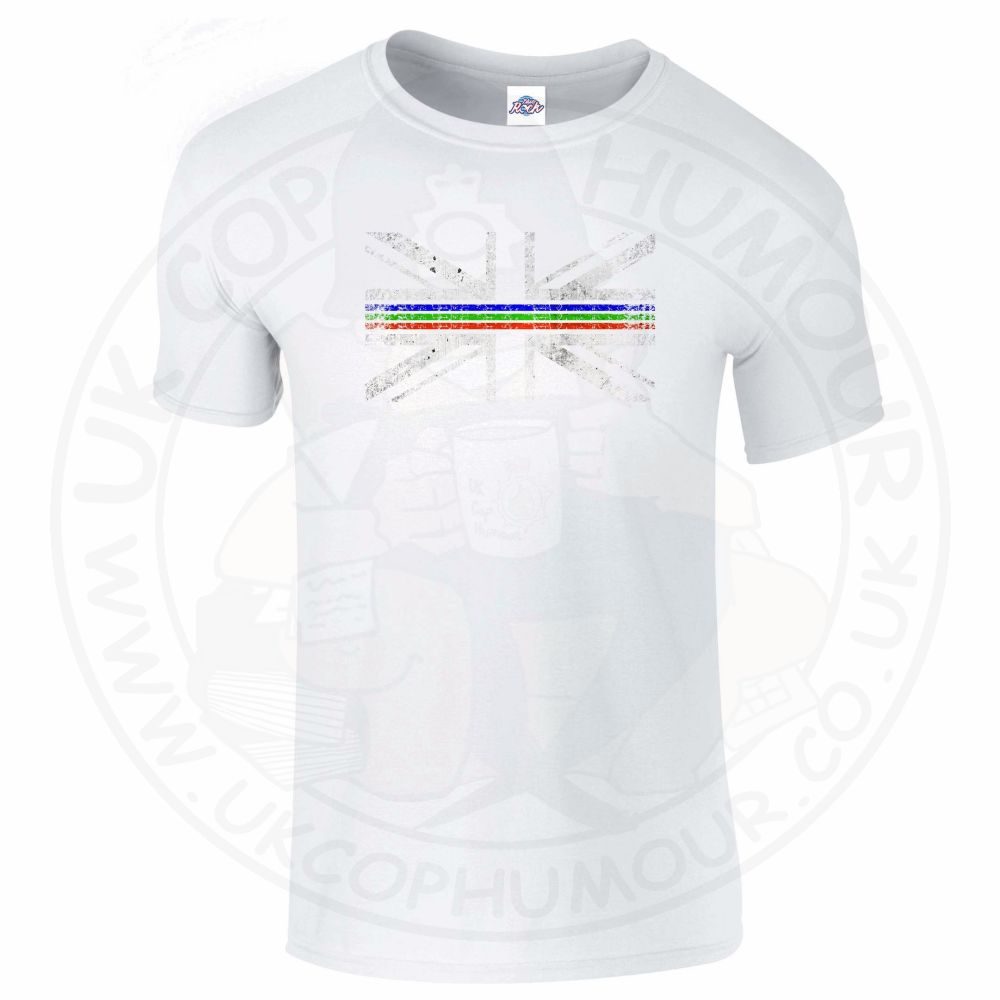 Mens Distressed Tri Line Flag T-Shirt - Image 17