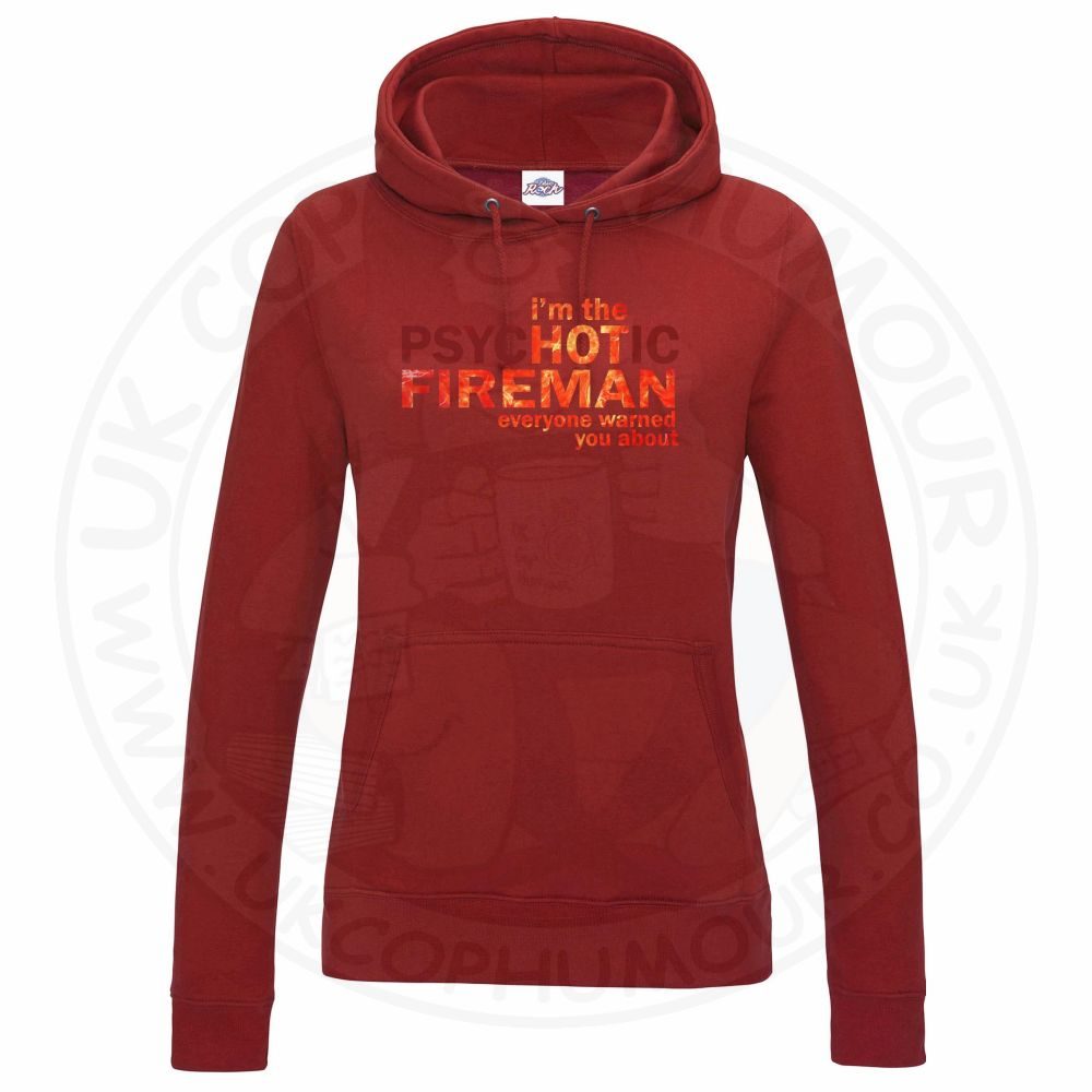 Womens Hot Fireman Hoodie - Image 2