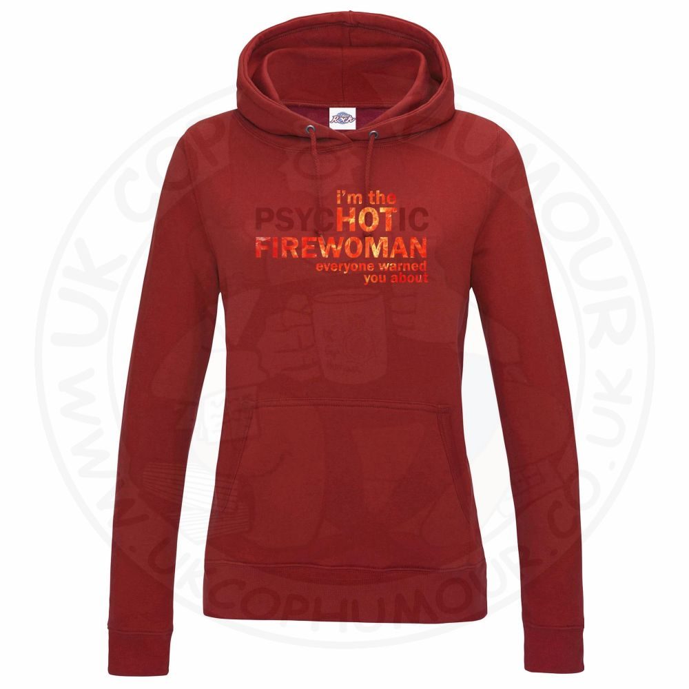 Womens Hot Firewoman Hoodie - Image 2
