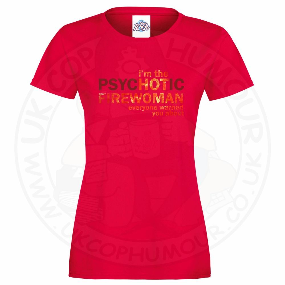 Womens Hot Firewoman T-Shirt - Image 4