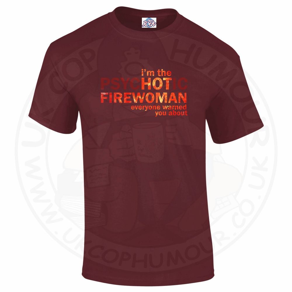 Mens Hot Firewoman T-Shirt - Image 8