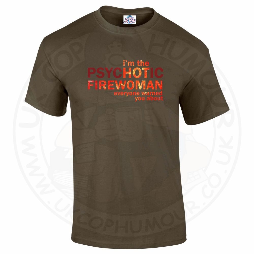 Mens Hot Firewoman T-Shirt - Image 7