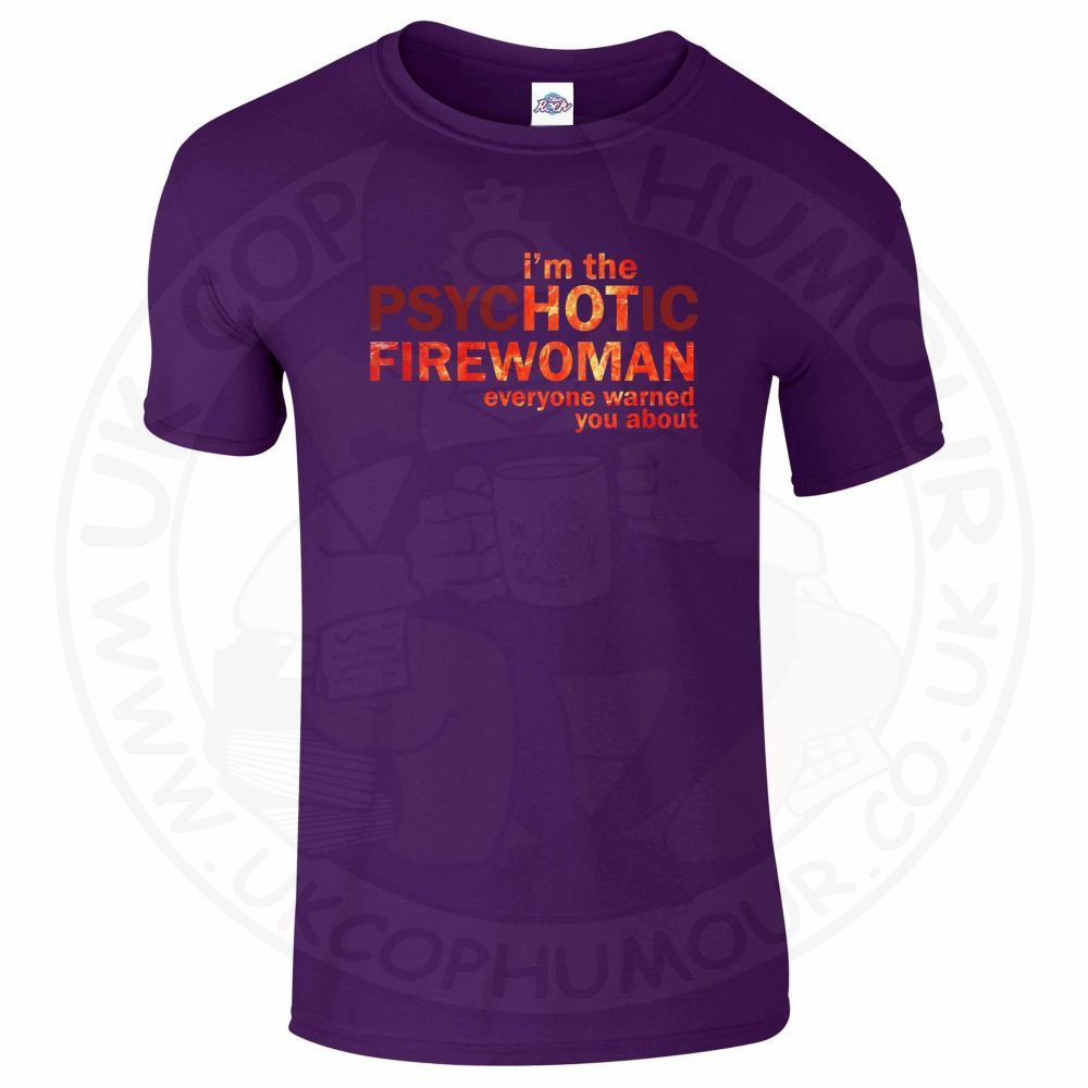 Mens Hot Firewoman T-Shirt - Image 4
