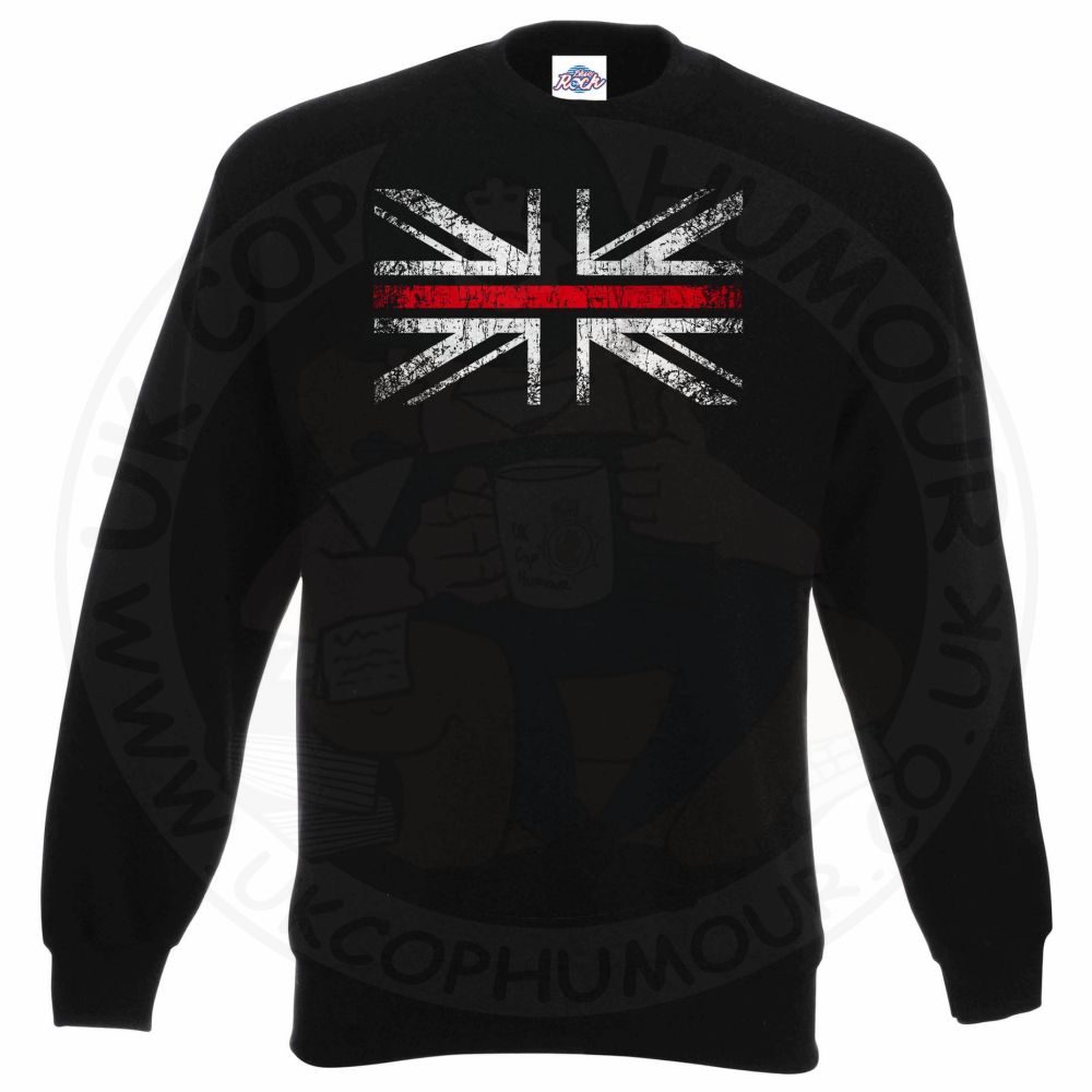 Distressed Thin Red Line Flag Sweatshirt - Image 9