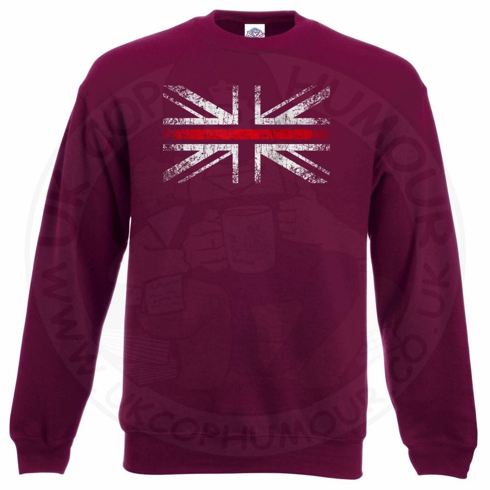 Distressed Thin Red Line Flag Sweatshirt - Image 7