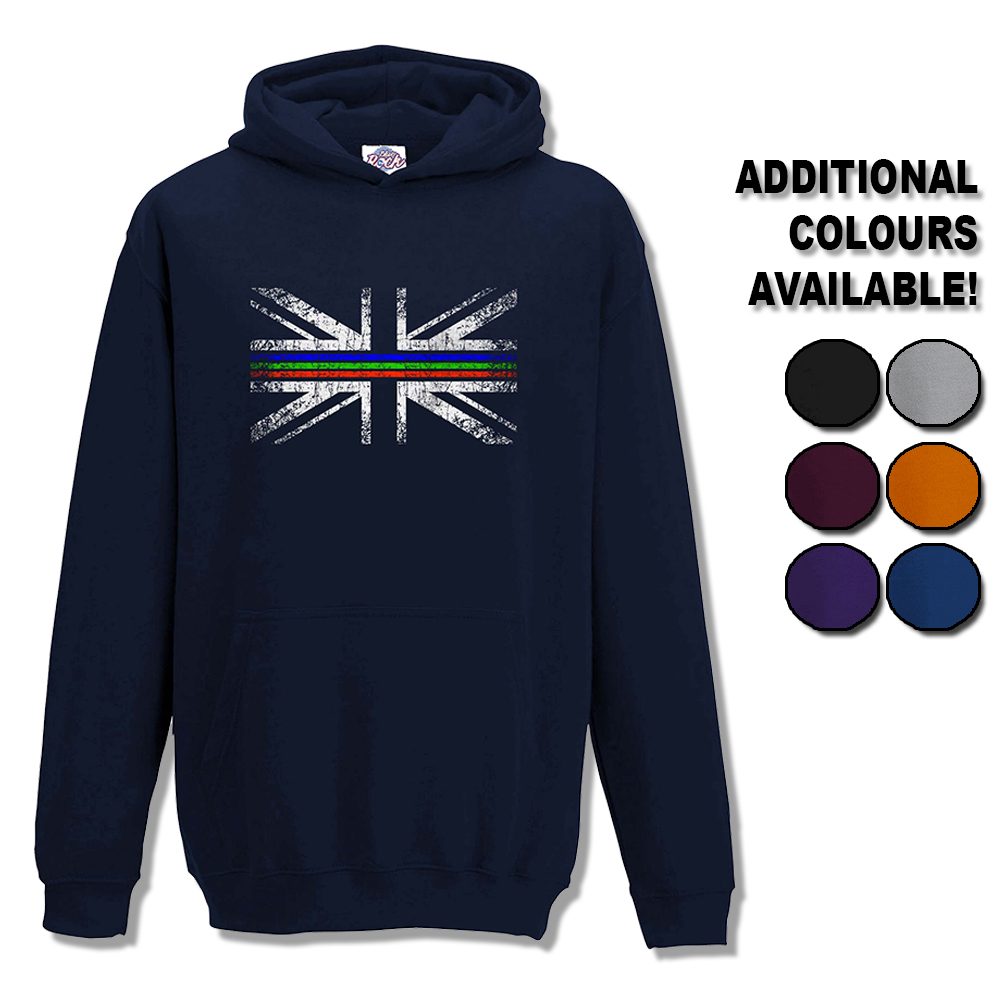 Kids Distressed Tri Line Flag Hoodie