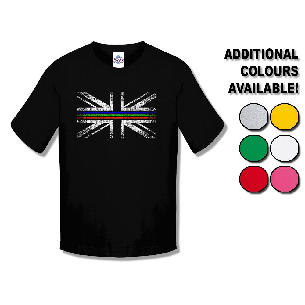 Kids Distressed Tri Line Flag T-Shirt