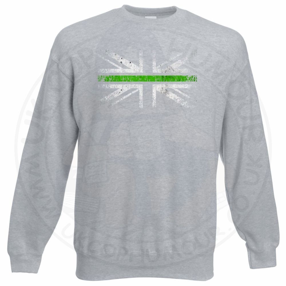 Distressed Thin Green Line Flag Sweatshirt - Image 9
