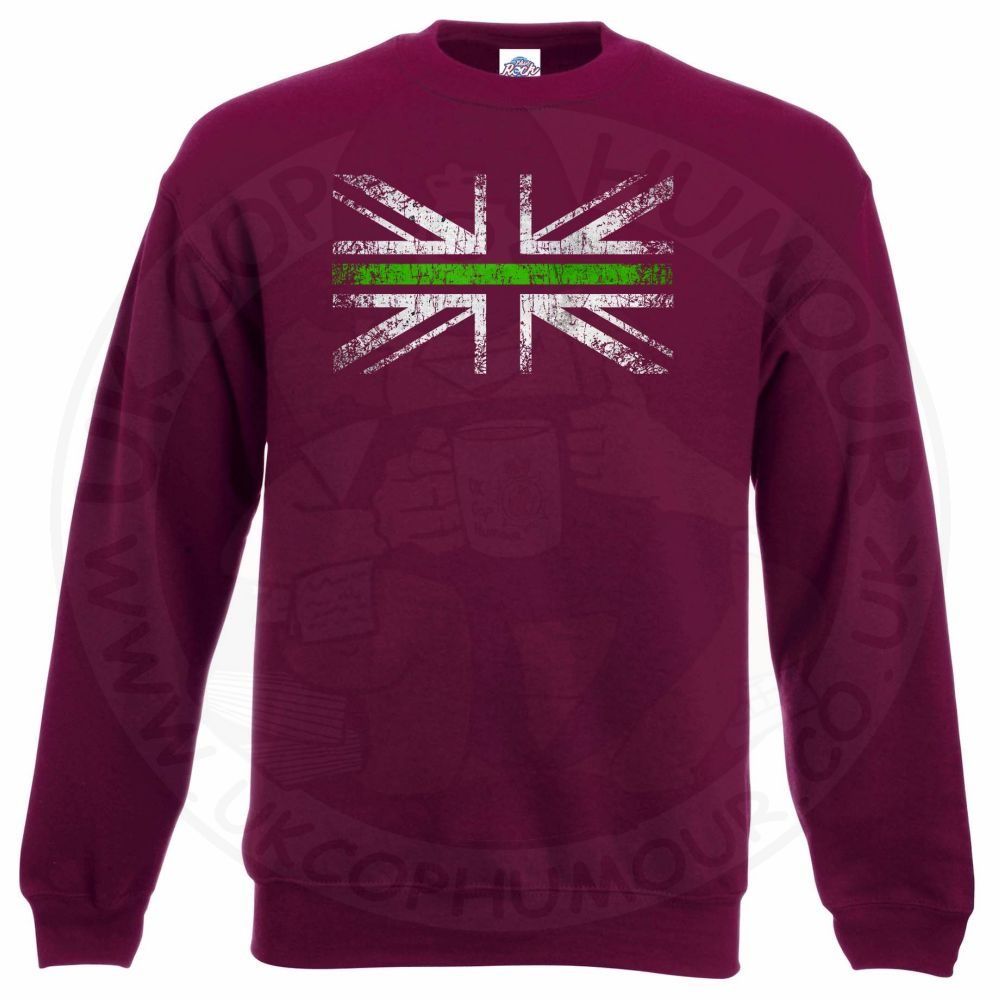 Distressed Thin Green Line Flag Sweatshirt - Image 8