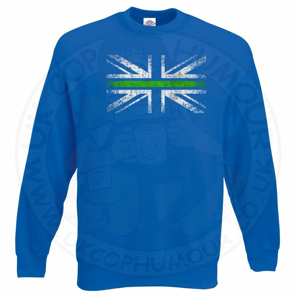 Distressed Thin Green Line Flag Sweatshirt - Image 6