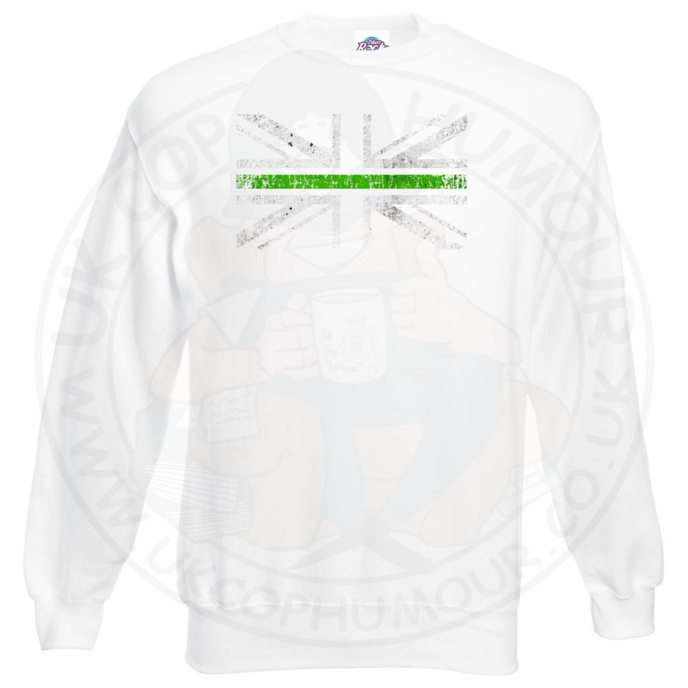 Distressed Thin Green Line Flag Sweatshirt - Image 3