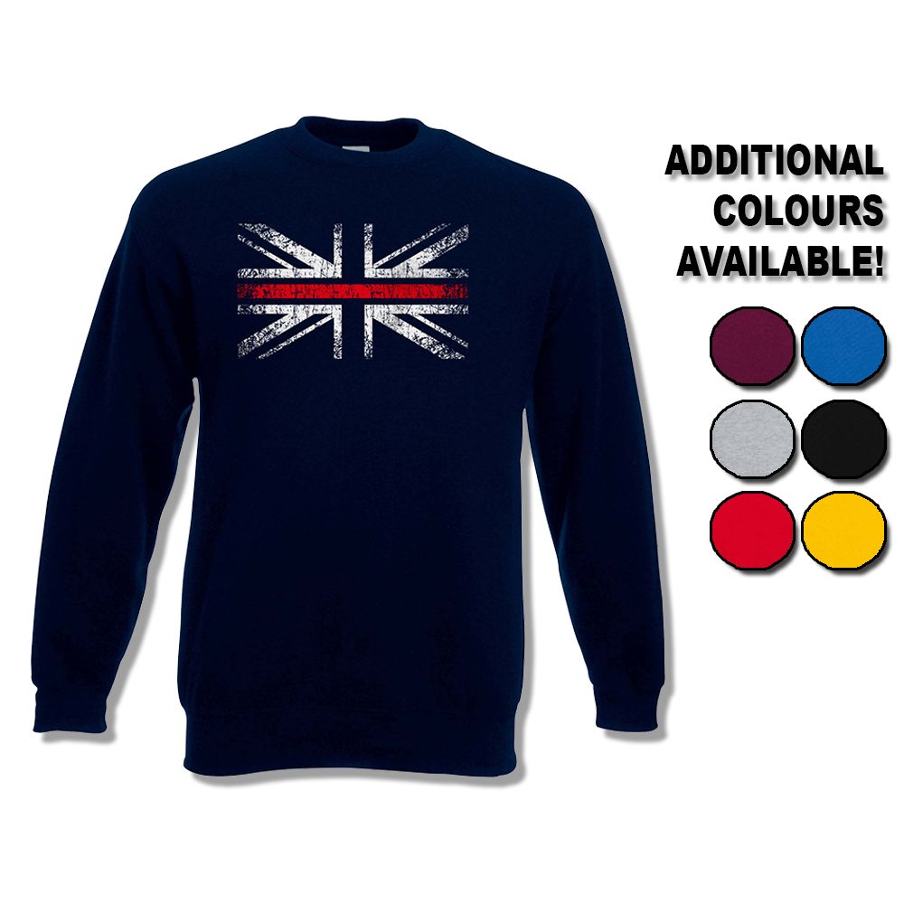 Distressed Thin Red Line Flag Sweatshirt