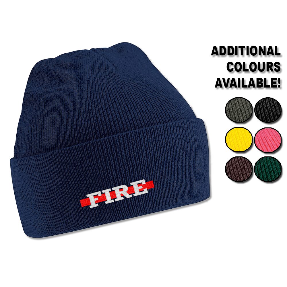 "Fire" Thin Red Line Beanie