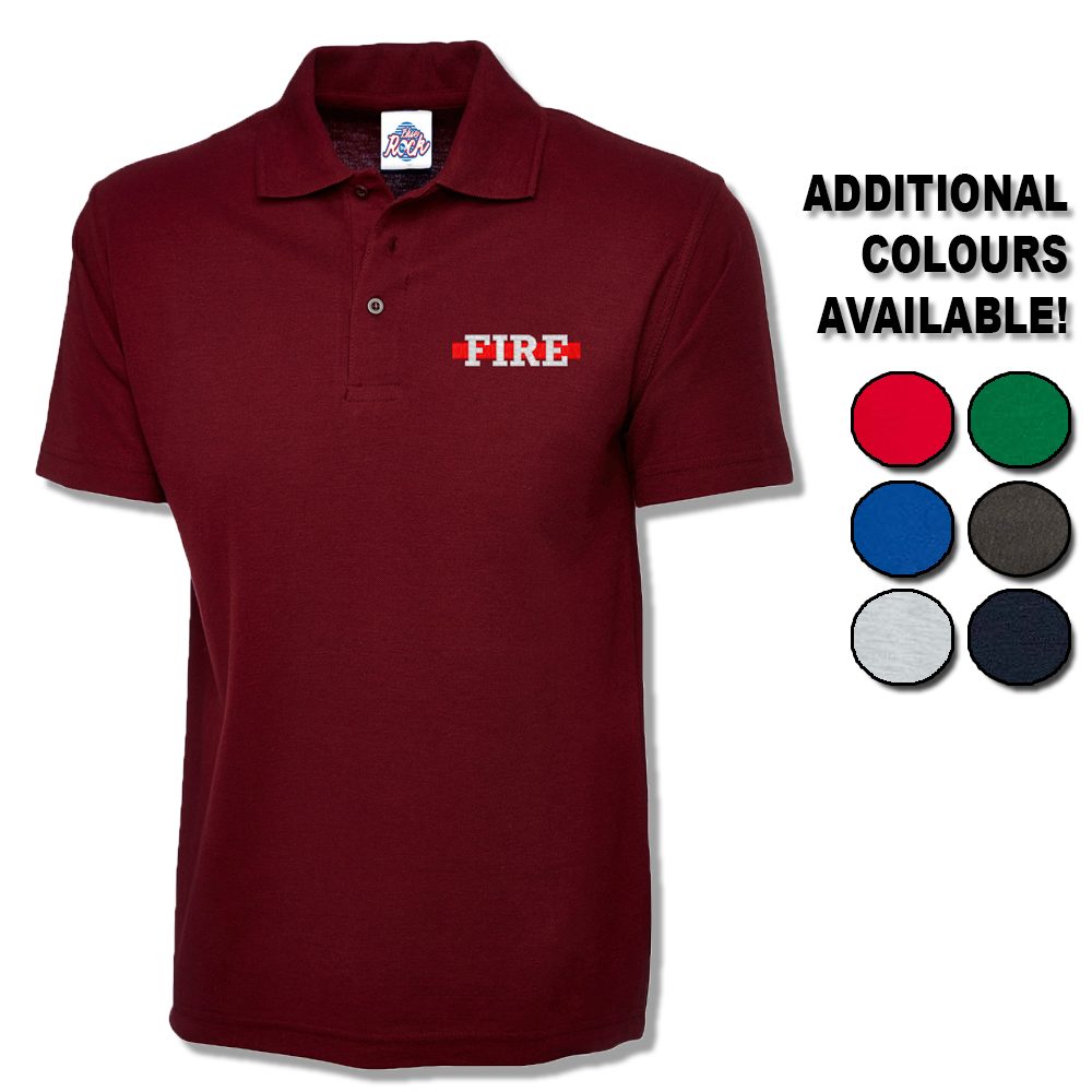 Fire Thin Red Line Polo Shirt Embroidered