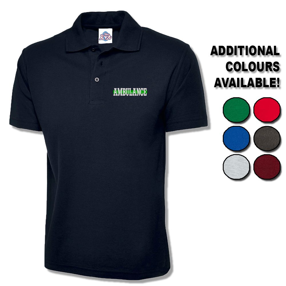 Ambulance Green Line Polo Shirt Embroidered