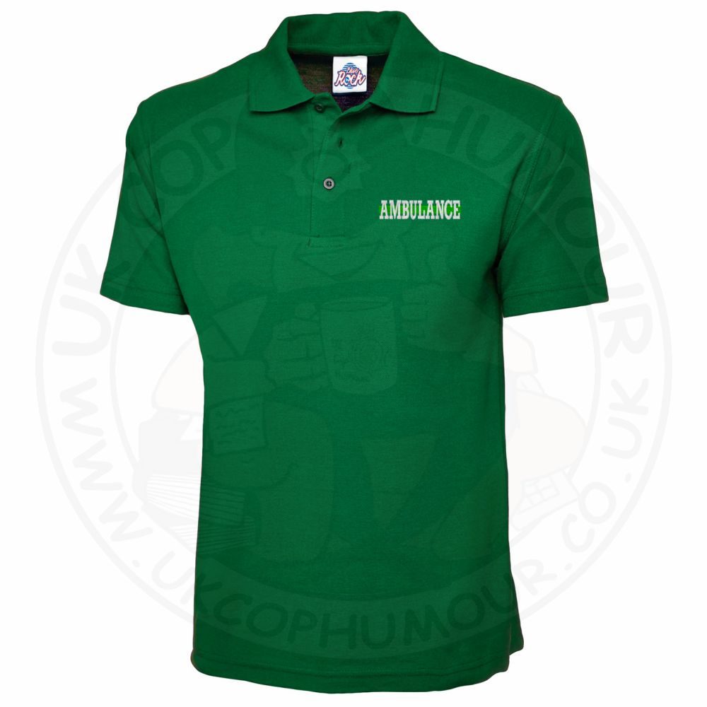 Ambulance Green Line Polo Shirt Embroidered - Image 8