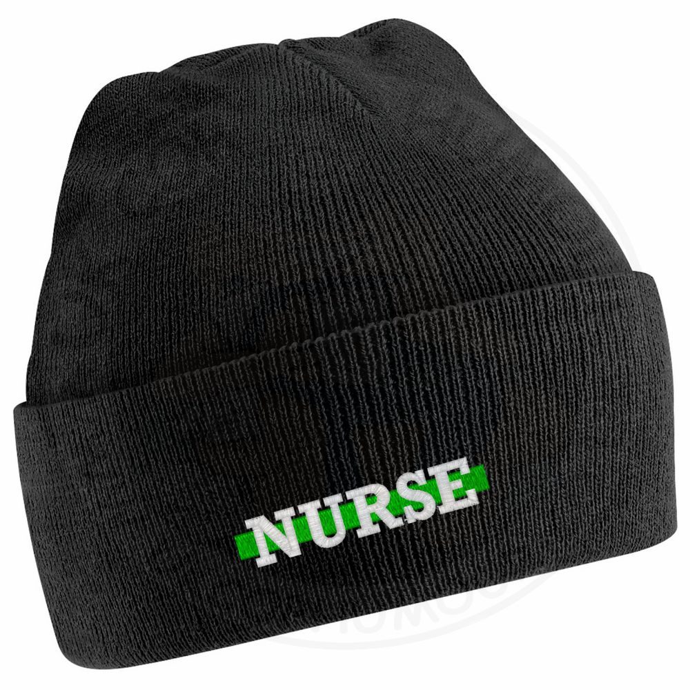 "Nurse" Thin Green Line Beanie - Image 2