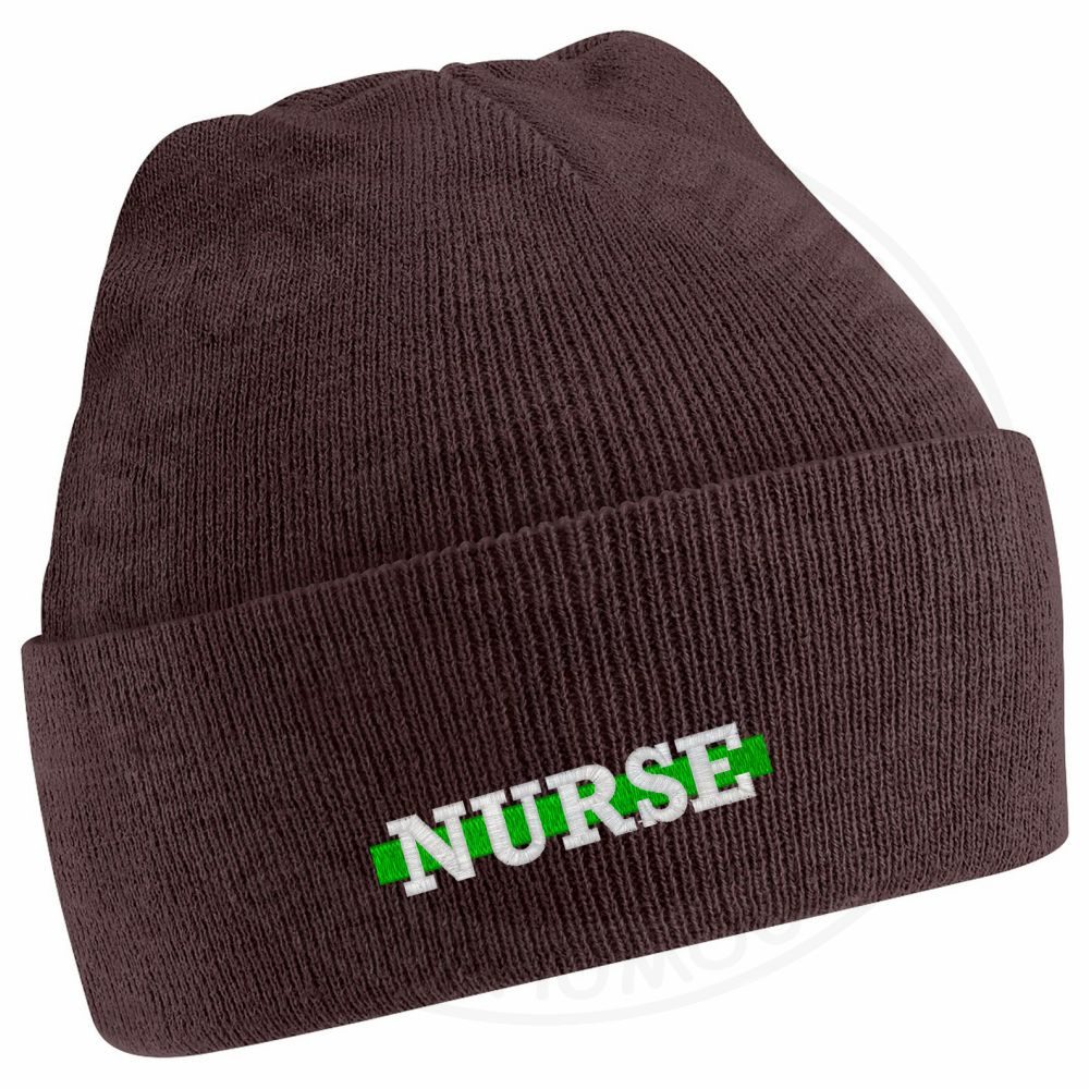 "Nurse" Thin Green Line Beanie - Image 4