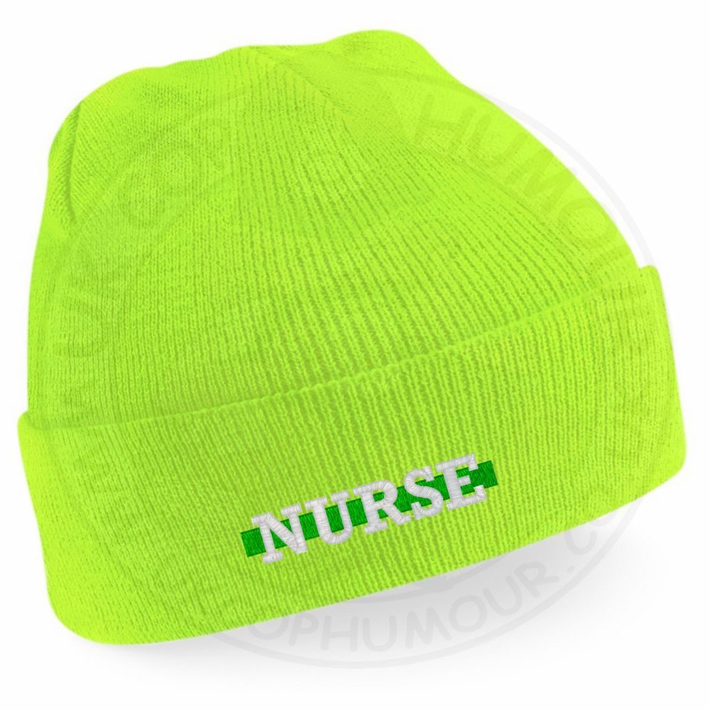 "Nurse" Thin Green Line Beanie - Image 6