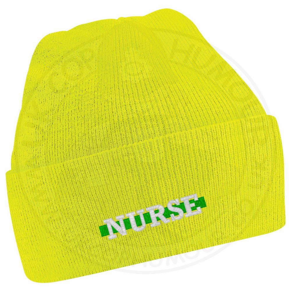 "Nurse" Thin Green Line Beanie - Image 9