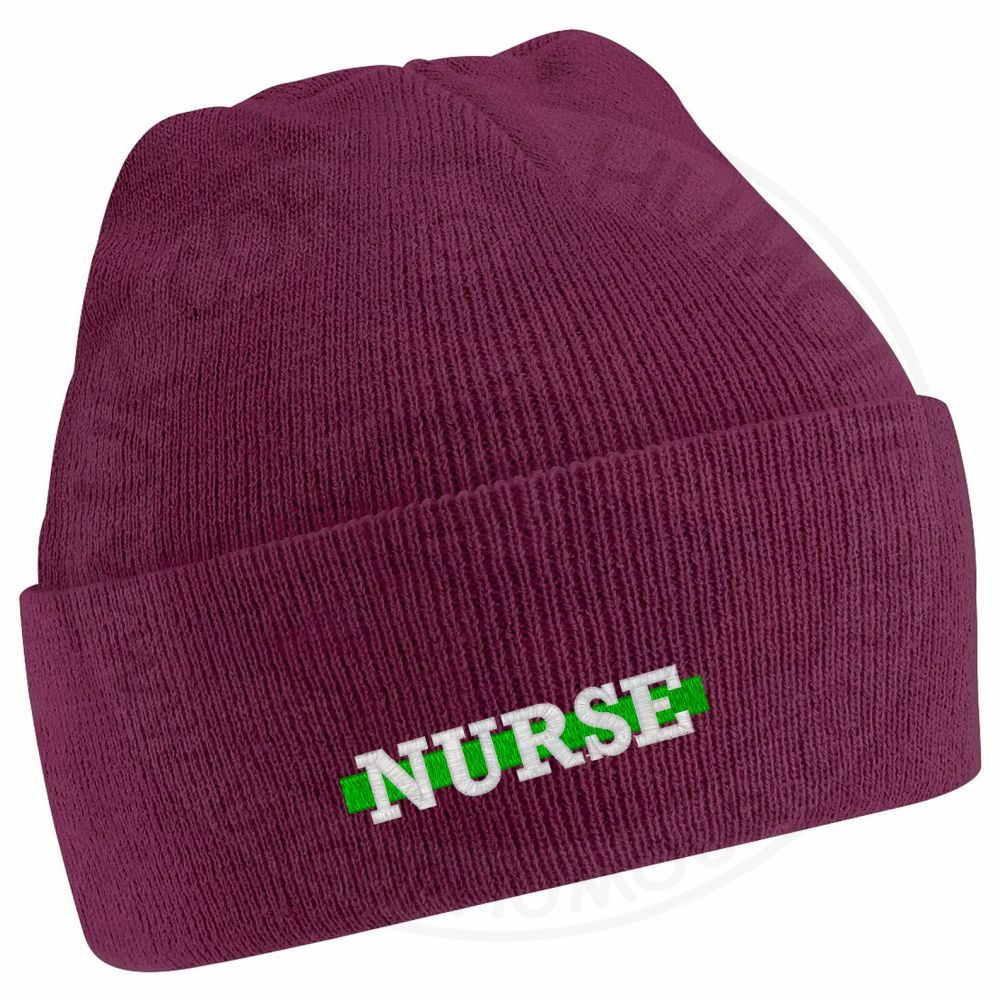 "Nurse" Thin Green Line Beanie - Image 11