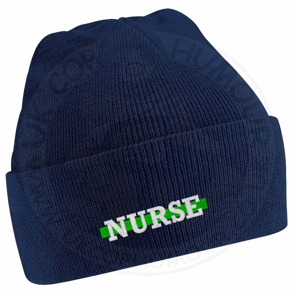 "Nurse" Thin Green Line Beanie - Image 12