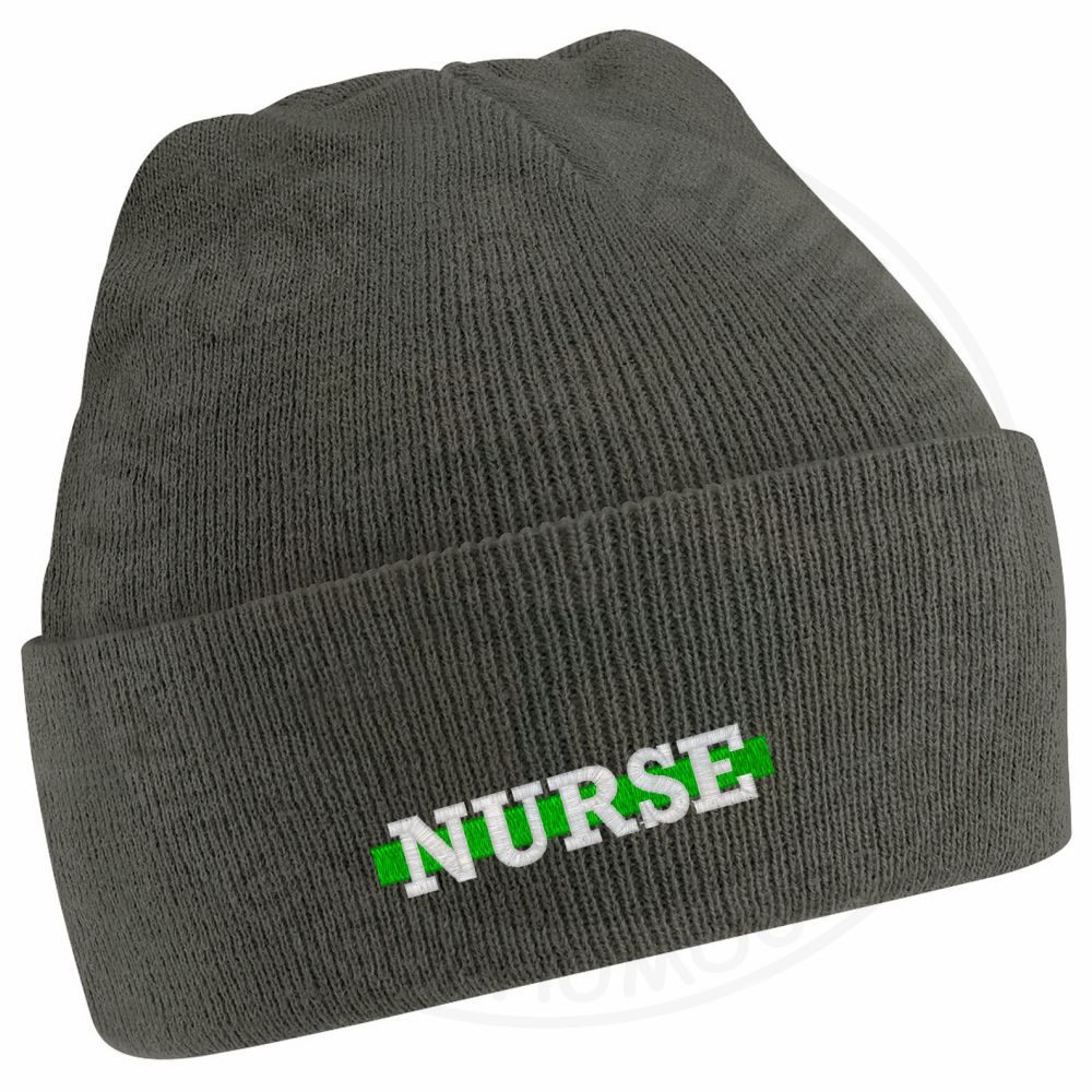 "Nurse" Thin Green Line Beanie - Image 13