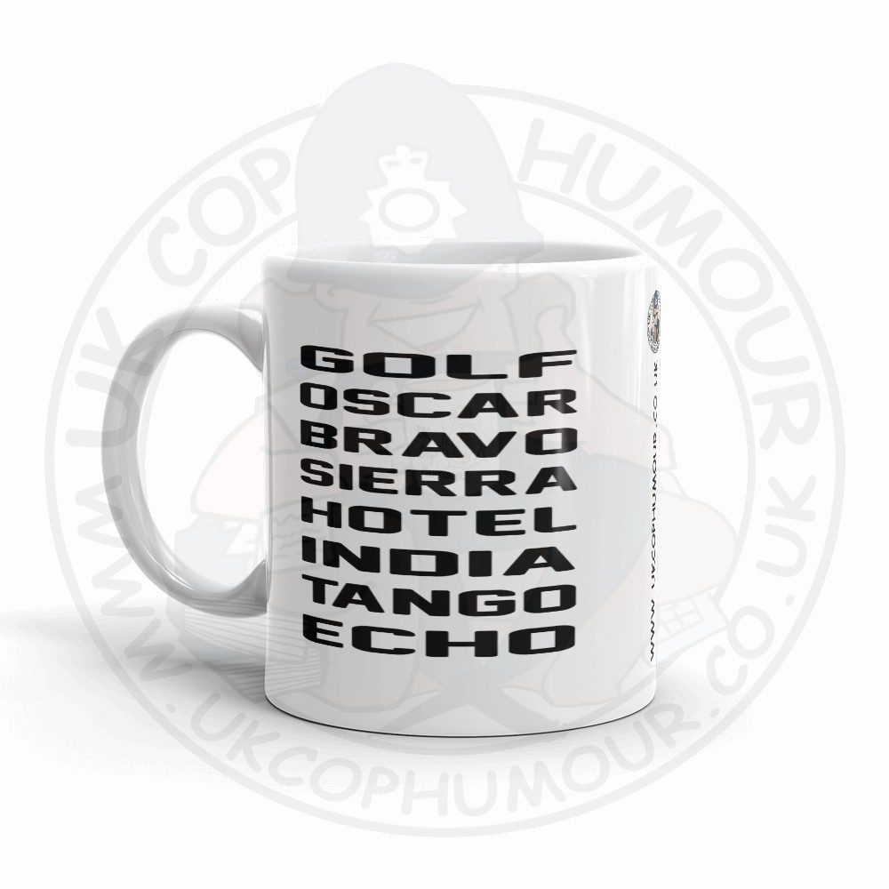 Golf Oscar Bravo Sierra Hotel India Tango Echo Mug