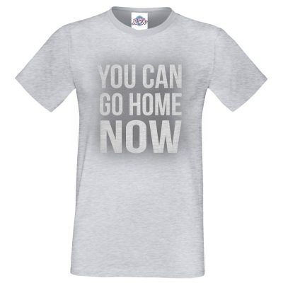 SALE: Mens Go Home Now T-Shirt Heather Grey XL