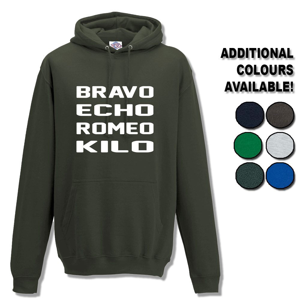 Unisex Bravo Echo Romeo Kilo Hoodie