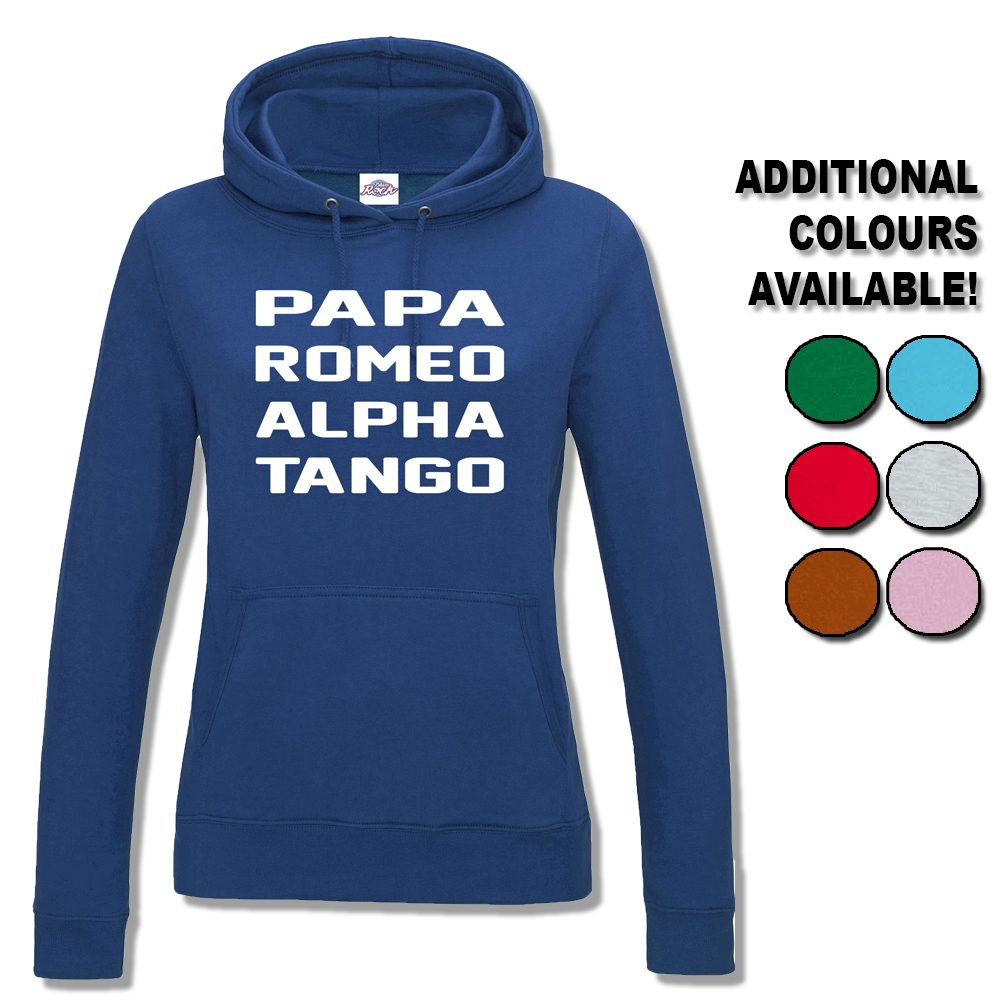 Womens Papa Romeo Alpha Tango Hoodie